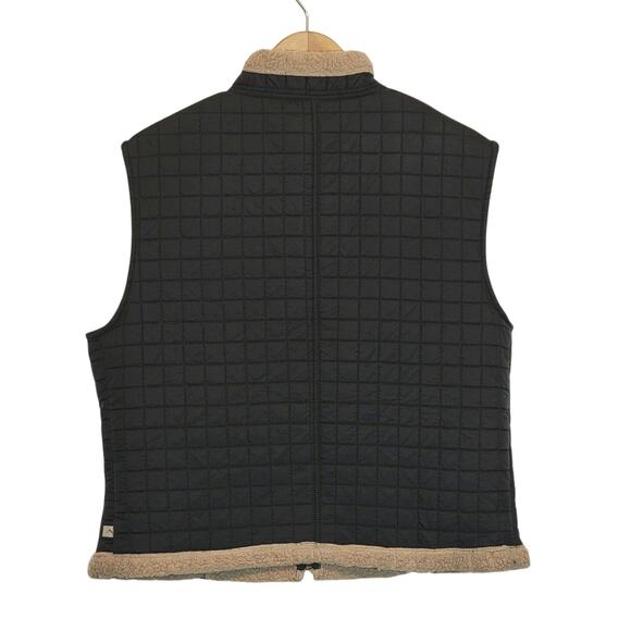Tsunami Black Quilted Sherpa Vest Zip Front Casual Cozy Outdoor Fall Layering L - Picture 7 of 13